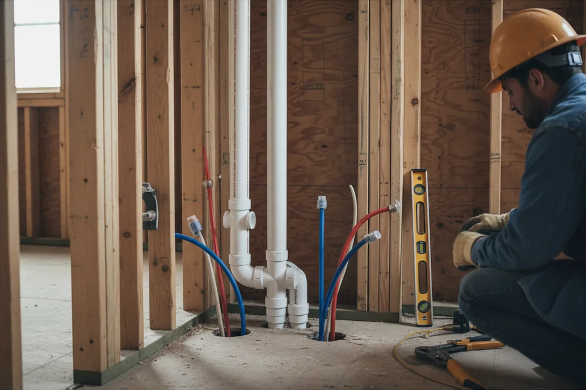 Drain and supply rough-in during Garbage Disposal Repair in New Berlin